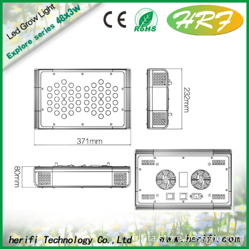 Herifi 2015 New Launched Full spectrum Explore Series EP002 48x3w LED Grow Light with Aluminum heat High quality LED grow light
